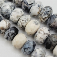 Dendritic Opal AA Hand Faceted Rondelle Gemstone Beads (N) Approximate size 9mm 9 inches