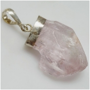 Kunzite Gemstone Pendant Sterling Cap and Bail (N) Approximate size 21.5 x 26.7mm