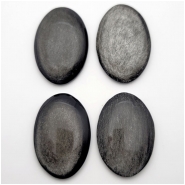Silver Sheen Obsidian Oval Gemstone Cabochon (N) Approximate size 26 x 39mm