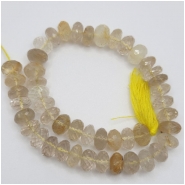 Rutile Quartz AA Faceted Rondelle Gemstone Beads (N) Approximate size 9.14 to 10mm 10.25 inches
