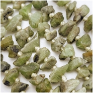 Green Garnet Tumbled Nugget Gemstone Beads (N) 7.3 to 15.8mm 19 inches