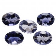 2 Iolite Faceted Oval Loose Cut Gemstones (N) 5 x 7mm