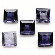3 Iolite Faceted Square Loose Cut Gemstones (N) 4mm