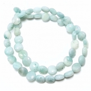 Amazonite Puff Coin Gemstone Beads (N) 8mm 15.75 inches