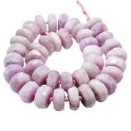 Kunzite Hand Faceted Wheel Gemstone Beads (N) 13.6 to 17.1mm 15.5 inches