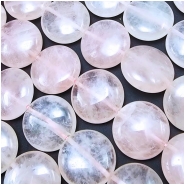 Rose Quartz 18mm Coin Gemstone Beads (N) 15.5 inches