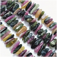 Tourmaline Center Drilled Chip Gemstone Beads (N) Approximate size 4.4 x 9.4mm to 5.6 x 17.1mm 16.25 inches
