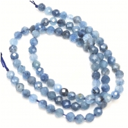 Aquamarine Faceted Round Grade A Gemstone Beads (N) 4.25mm 15.25 inches
