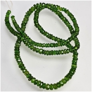 Chrome Diopside Hand Cut Faceted Graduated Rondelle Grade AAA Gemstone Beads (N) 2.9 to 5.3mm 16.5 inches