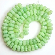 Chrysoprase Graduated Carved Melon Grade AA Gemstone Beads (N) 8 to 8.9mm 16 inches