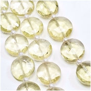 Citrine Faceted Coin Grade AAA Gemstone Beads (H) 10mm 8 inches