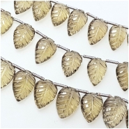 Citrine Top Drilled Carved Leaves Grade AA Gemstone Beads (N) 7.8 x 11.3mm to 9.8 x 14.2mm 8 inches