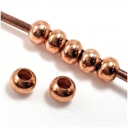 100 Copper Rondelle Uncoated Metal Beads (M) 3.8mm