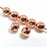 25 Copper Faceted Round Uncoated Metal Beads (M) 8mm
