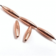 25 Copper Oval Uncoated Metal Beads (M) 4.75 x 19.2mm