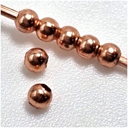 100 Copper Round Uncoated Metal Beads (M) 2.1mm