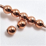 100 Copper Round Uncoated Metal Beads (M) 2.4mm