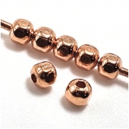 100 Copper Faceted Round Uncoated Metal Beads (M) 2.4mm