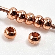 100 Copper Rondelle Uncoated Metal Beads (M) 2.4mm