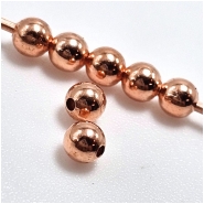100 Copper Round Uncoated Metal Beads (M) 3mm