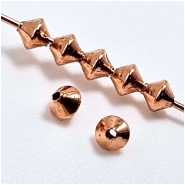 100 Copper Bicone Round Uncoated Metal Beads (M) 3.2mm