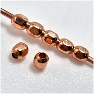 100 Copper Faceted Round Uncoated Metal Beads (M) 4.5mm