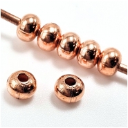 100 Copper Rondelle Uncoated Metal Beads (M) 4.5mm