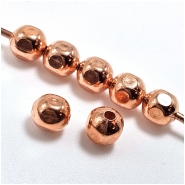 50 Copper Faceted Round Uncoated Metal Beads (M) 6.3mm