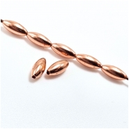 50 Copper Oval Uncoated Metal Beads (M) 3.1 x 7mm