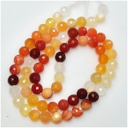 Fire Opal Faceted Round Grade AA Gemstone Beads (N) 5.75mm 15.75 inches
