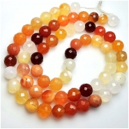 Fire Opal Faceted Round Grade AA Gemstone Beads (N) 6.75mm 16.5 inches