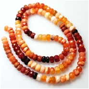 Fire Opal Hand Faceted Rondelle Grade AA Gemstone Beads (N) 4.5mm 15.5 inches
