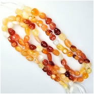 Fire Opal Nuggets Grade AA Gemstone Beads (N) 6.4 x 6.5mm to 6.9 x 9.4mm 13.5 inches