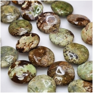 Green Opal Flat Round Gemstone Beads (N) 22mm 15.25 inches