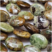 Green Opal Flat Oval Gemstone Beads (N) 18 x 25mm 15 to 16 inches