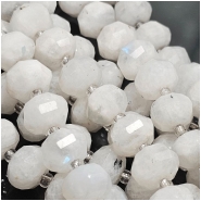 Rainbow Moonstone Lantern Faceted Rondelle Gemstone Beads (N) 7.25 x 10mm 15.5 inches