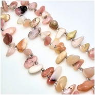 Pink Opal Top Drilled Flat Nugget Gemstone Beads (N) 9.2 to 18.1mm 15 inches