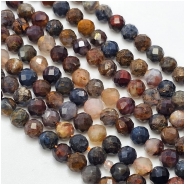 Pietersite Faceted Round Grade A Gemstone Beads (N) 4.25mm 15.25 inches