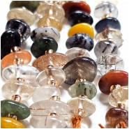 Rutilated Quartz Center Drilled  Nugget Gemstone Beads (N) 8 to 12.5mm15.25 inches