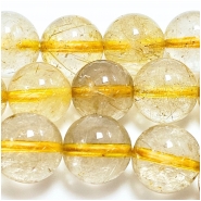 Rutiled Quartz Round Gemstone Beads (N) 10mm 15.75 inches