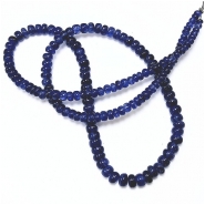 Sapphire Graduated Hand Cut Rondelle AAA Gemstone Beads (N) 3 to 4.95mm 16 inches