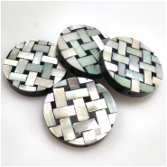 4 Mother of Pearl Inlay Coin Bead (NM) 25mm