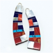 Shell and Mixed Stone Resin Inlay Pair 6 (NMB) 10.5 x 36mm