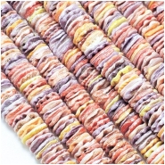 Pectin Shell Heishi Multicolor Shell Beads (N) 8mm 16 inches