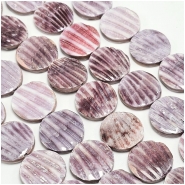Purple Pectin Coin Shell Beads (N,M) 16mm 15.25 inches