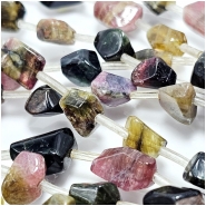 Tourmaline Faceted Nugget Gemstone Beads (N) 7 x 8mm to 9.8 x 12mm 15.5 inches