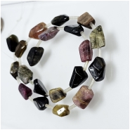 Tourmaline Faceted Nugget Gemstone Beads (N) 9 x 11mm to 10.15 x 16mm 15.5 inches
