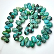 Hubei Turquoise Old Stock Hand Carved Drop Gemstone Beads (N) 8.6 x 13mm to 11 x 18.3mm 16.5 inches