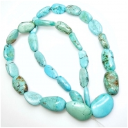 North American Turquoise Old Stock Nugget Gemstone Beads (S) 13.15 to 18.16mm 16.75 inches