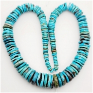 Hubei Turquoise Old Stock Graduated Disc Multi Color Gemstone Beads (S) Approximate size 4.7 to 16.2mm 16.5 inches